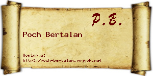 Poch Bertalan névjegykártya